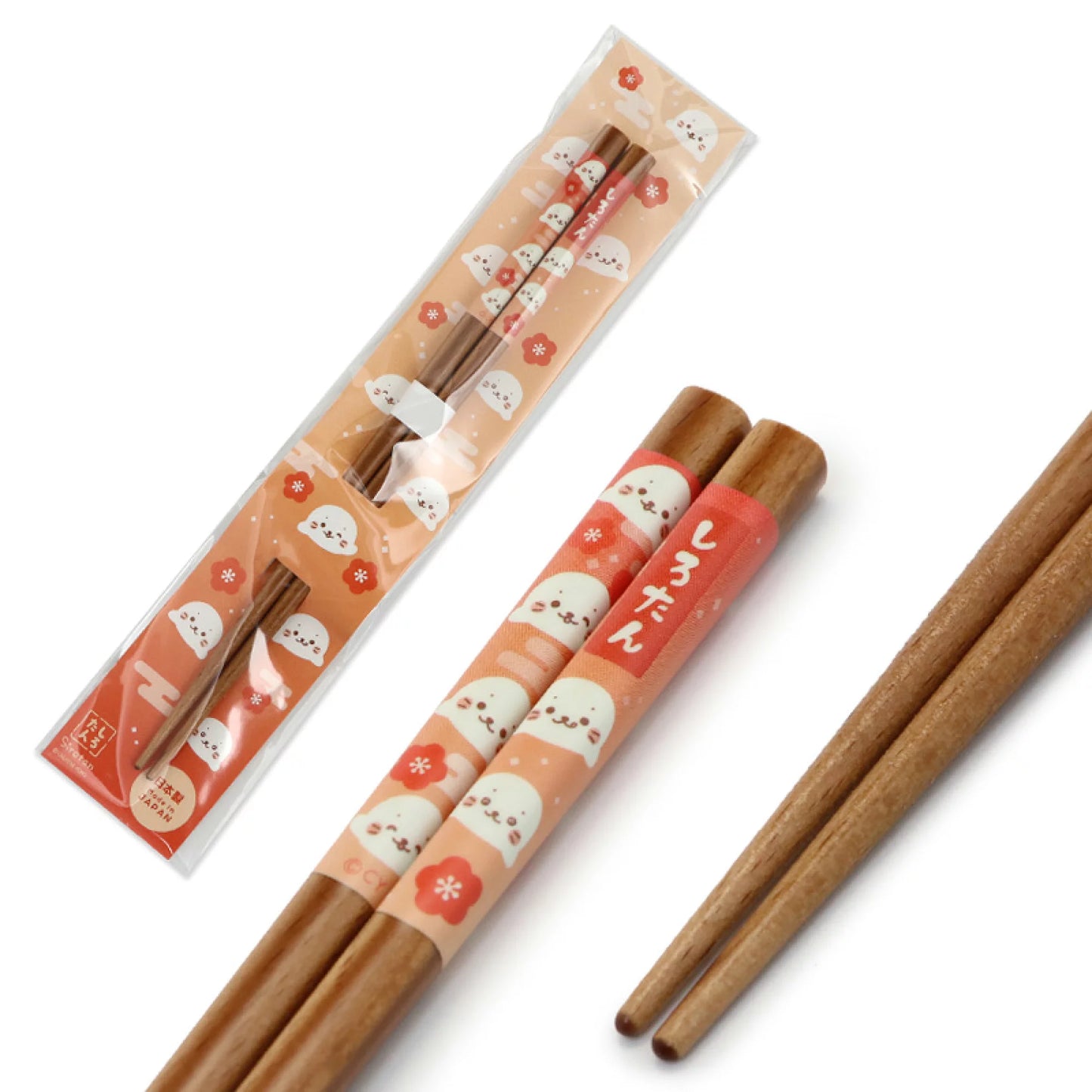 Sirotan紅梅花圖案21cm木製筷子