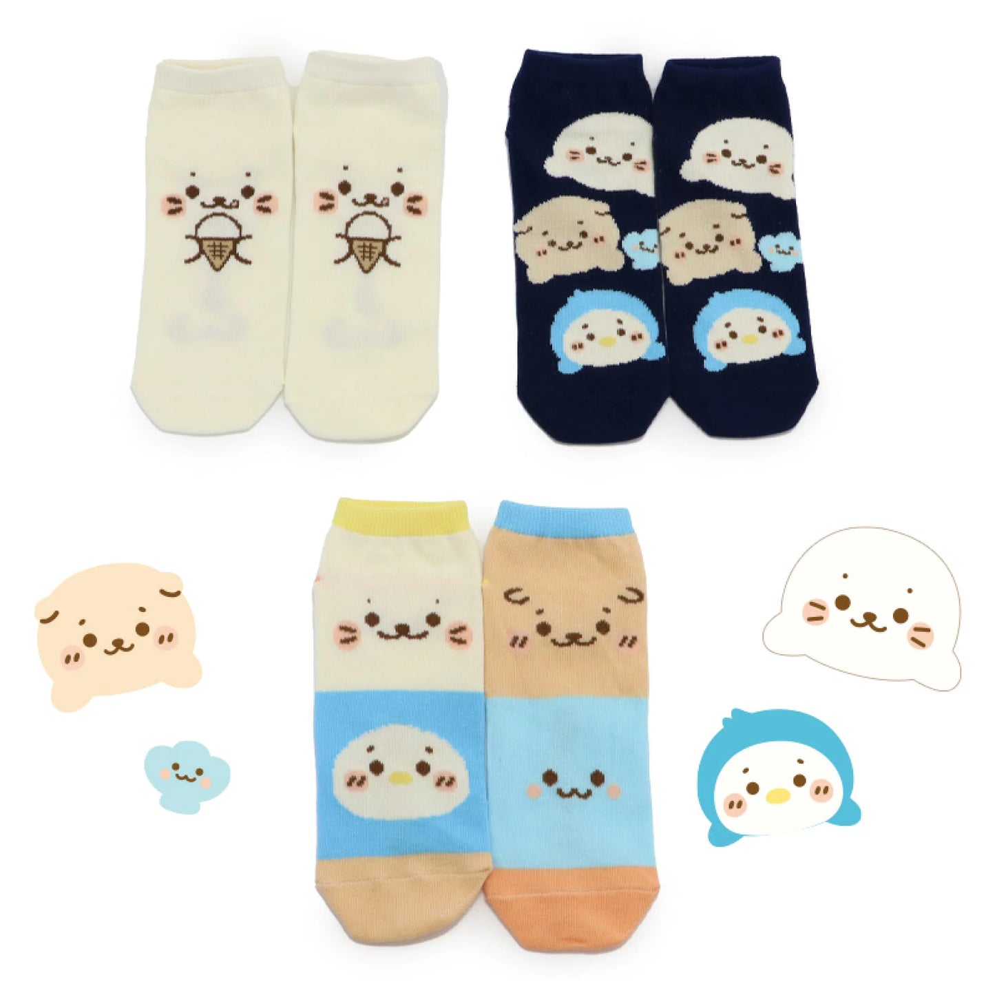 Sirotan襪 1套3對套裝 吃雪糕喇 / Sirotan與朋友們 / Colourful!